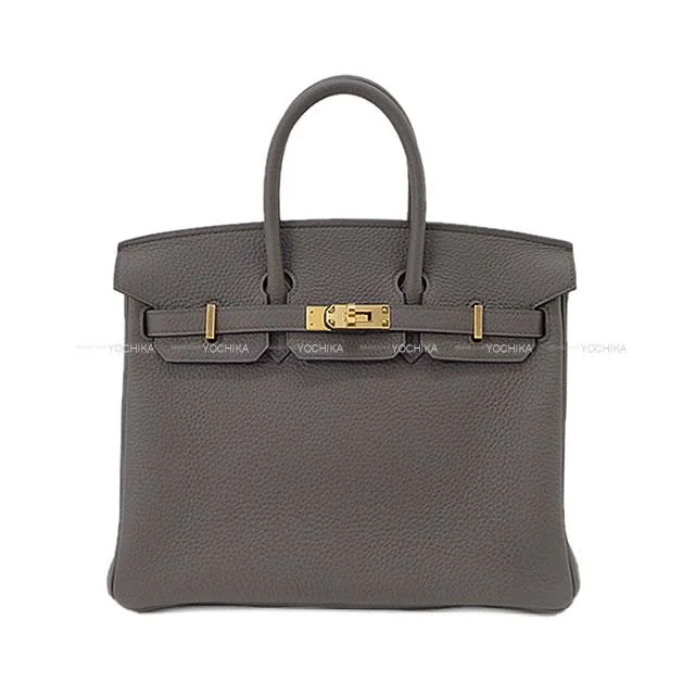 HERMES Handbag Birkin25 Etain Veau Togo Gold HW Stamp U[BRAND NEW][Authentic]