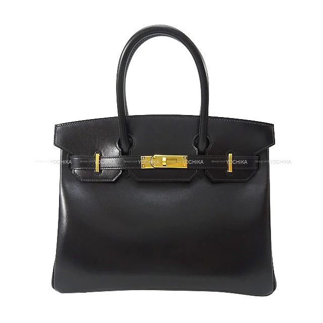 HERMES Handbag Birkin30 Noir (Black) Box Calf Gold HW Stamp B[BRAND NEW][Authentic]