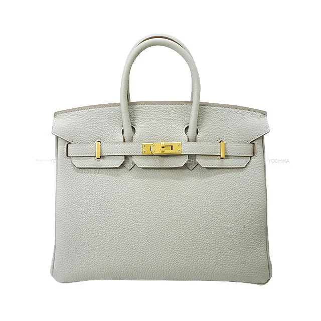 HERMES Handbag Birkin25 Gris Perle Veau Togo Gold HW Stamp B[EXCELLENT][Authentic]