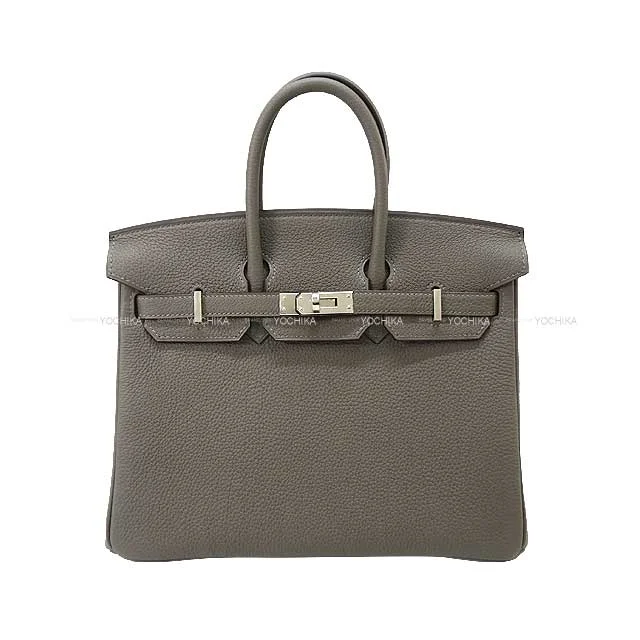 HERMES Handbag Birkin25 Gris Meyer Veau Togo Silver HW Stamp B[BRAND NEW][Authentic]