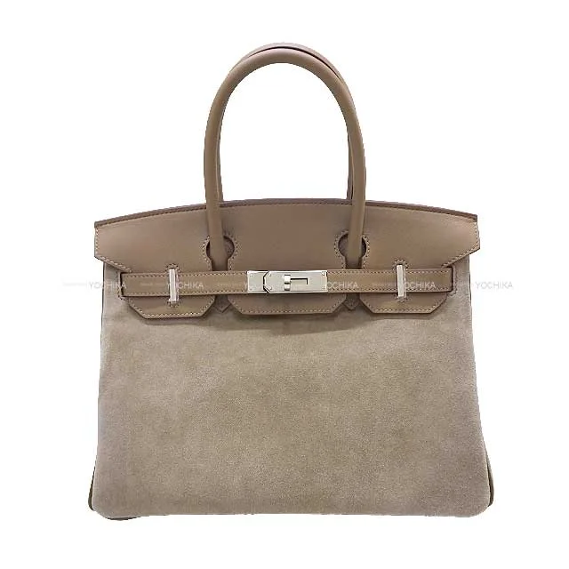 HERMES Handbag Birkin30 Etoupe /Gris Caillou Grizzly/Veau Swift Silver HW Stamp B[BRAND NEW][Authentic]