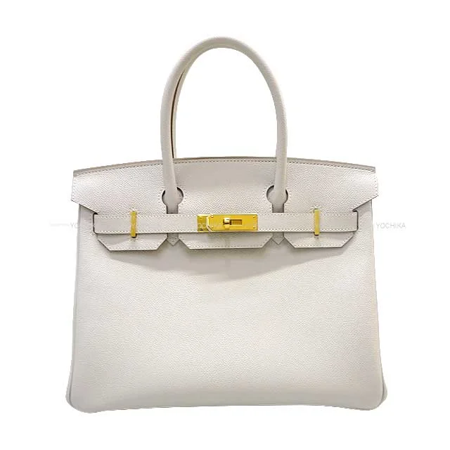 HERMES Handbag Birkin30 New Gris Perle Veau Epsom Gold HW Stamp B[BRAND NEW][Authentic]