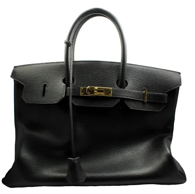 AUTH. GREAT CONDITION HERMES 35CM BLACK GARANCE EPSOM BIRKIN HANDBAG YEAR 2002