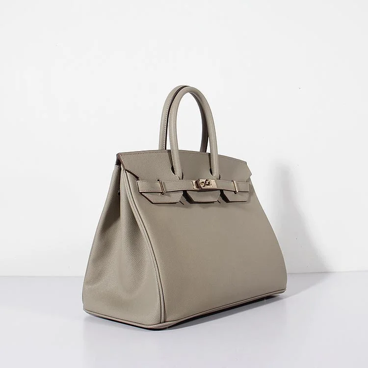 Hermes 35cm Birkin Bag Epsom Leather Grey Gold