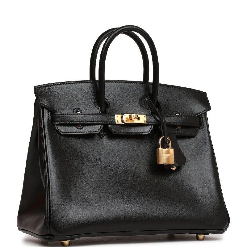 Hermes Birkin 25 Black Tadelakt Gold Hardware