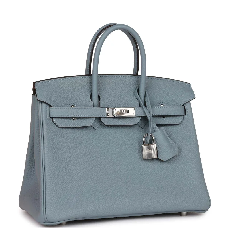 Hermes Birkin 25 Bleu Lin Verso Togo Palladium Hardware