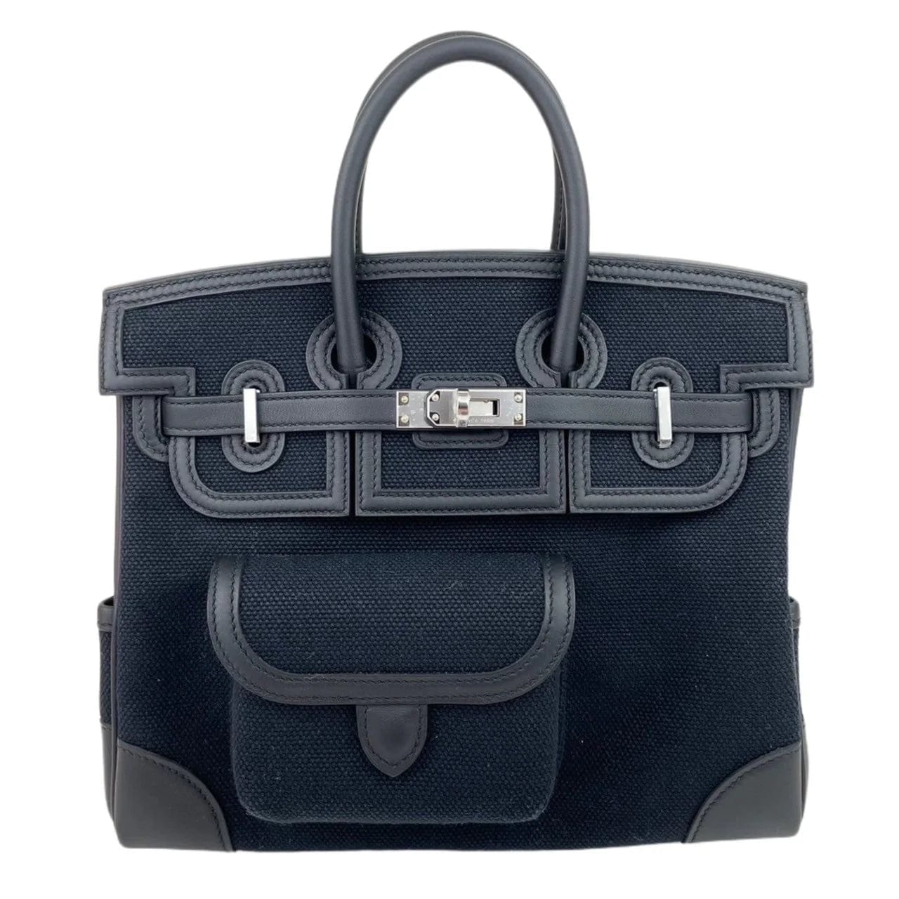 Hermes Birkin 25 Cargo Blue Marine Toile Goeland / Swift PHW #B SKCB-092638