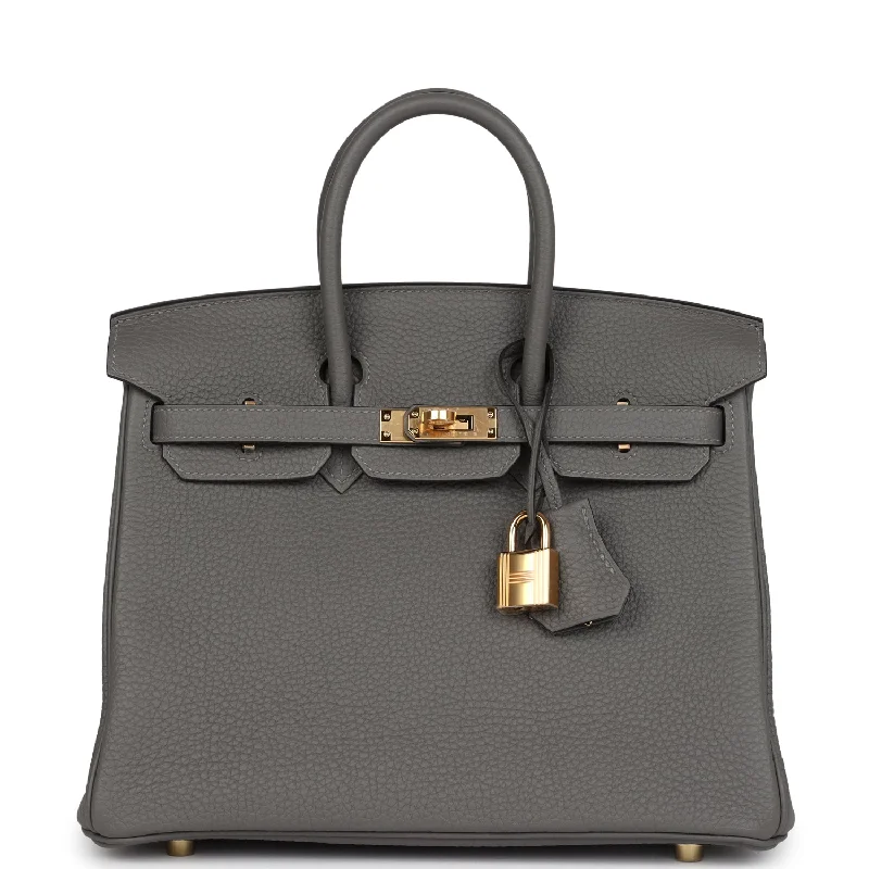 Hermes Birkin 25 Gris Meyer Togo Gold Hardware