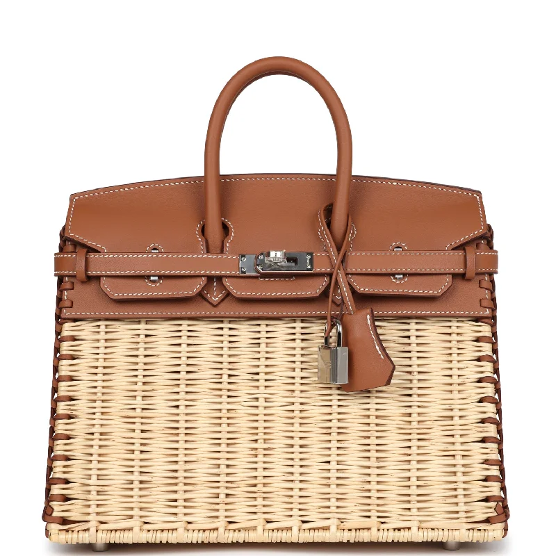 Hermes Picnic Birkin Sellier 25 Gold Swift Palladium Hardware