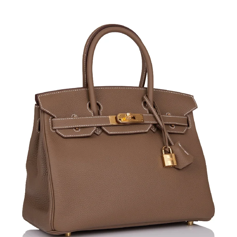 Hermes Birkin 30 Etoupe Clemence Gold Hardware