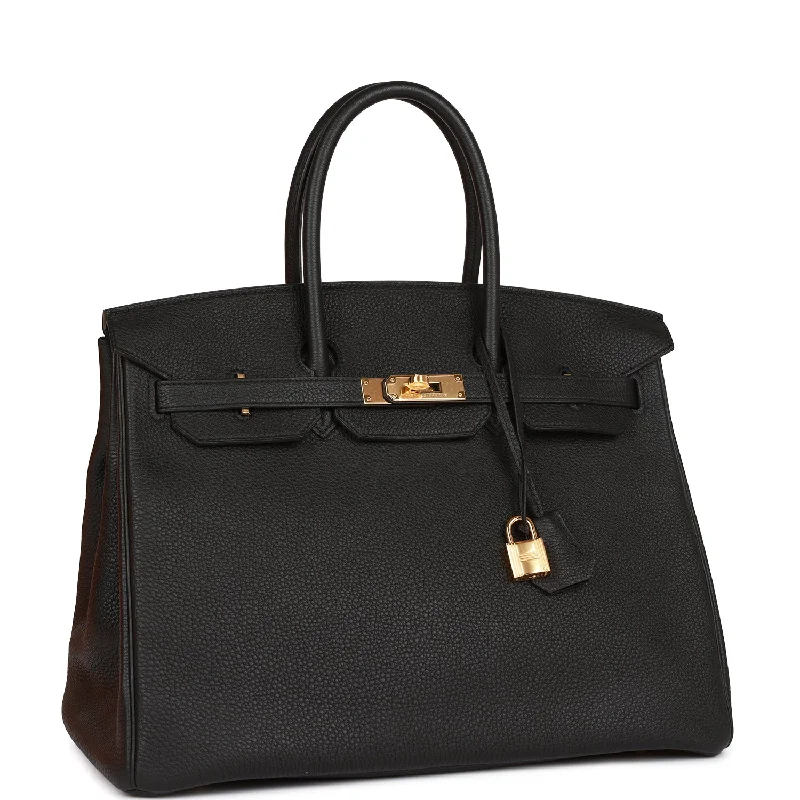 Hermes Birkin 35 Black Togo Gold Hardware