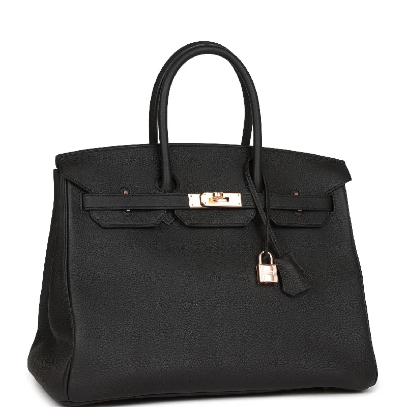 Hermes Birkin 35 Black Togo Rose Gold Hardware