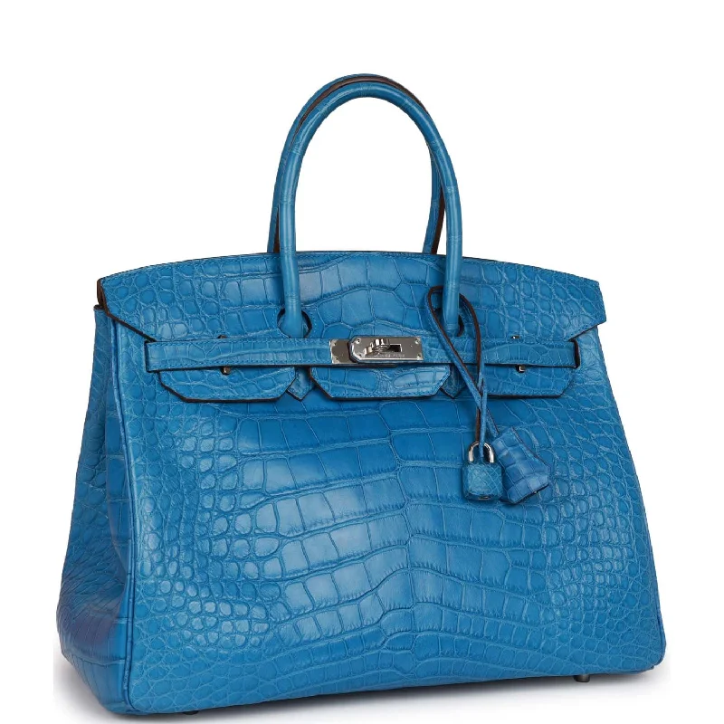 Hermes Birkin 35 Mykonos Matte Alligator Palladium Hardware