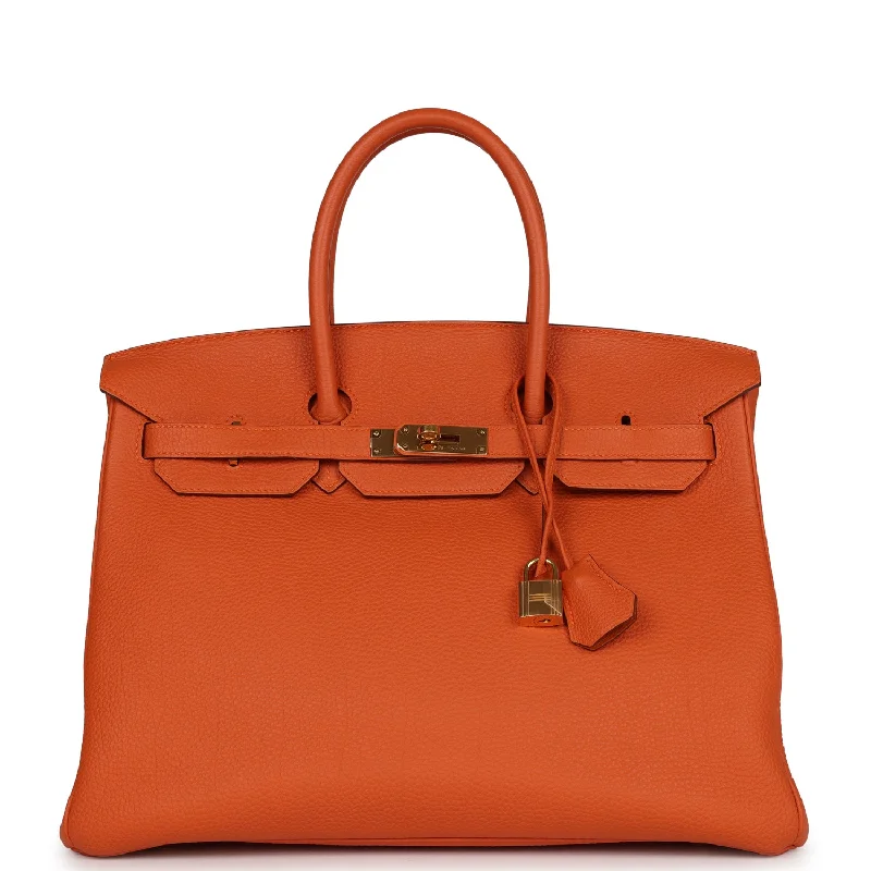 Hermes Birkin 35 Orange H Clemence Gold Hardware