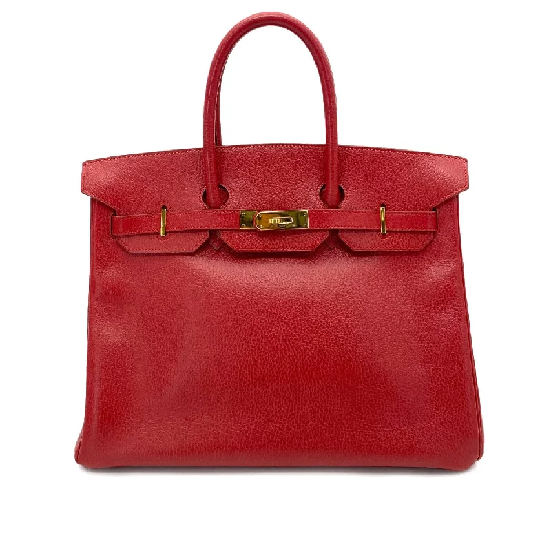 HERMES VINTAGE BIRKIN 35 ROUGE VIF ARDENNES GHW #X 90251080