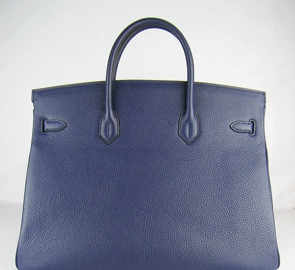 Hermes Birkin 35cm Togo Leather Handbags 6099 Dark Blue Golden