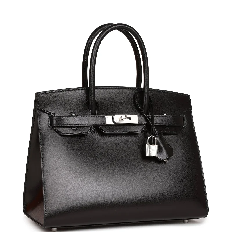 Hermes Birkin Sellier 30 Black Box Palladium Hardware