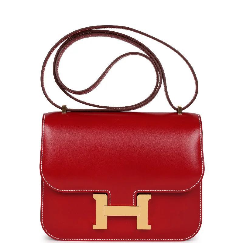 Hermes Constance 18 Rouge Piment Box Gold Hardware