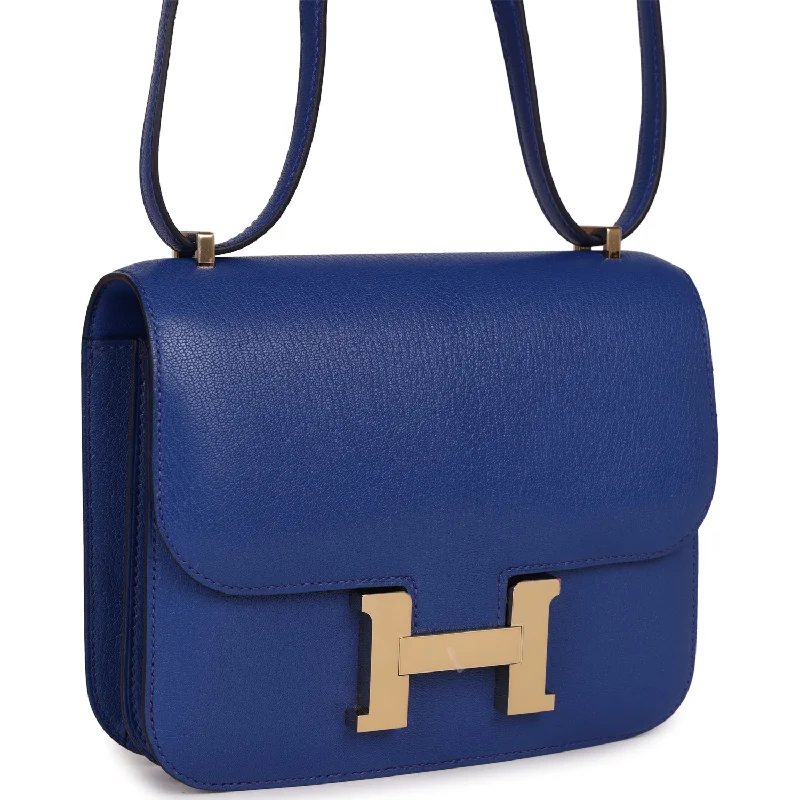 Hermes Constance 18 Bleu Royal Chevre Gold Hardware