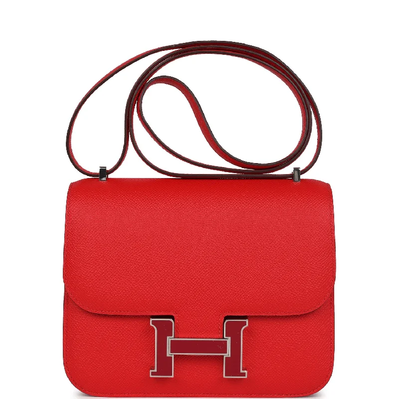 Hermes Constance 18 Rouge De Coeur Epsom Lacquered Palladium Hardware