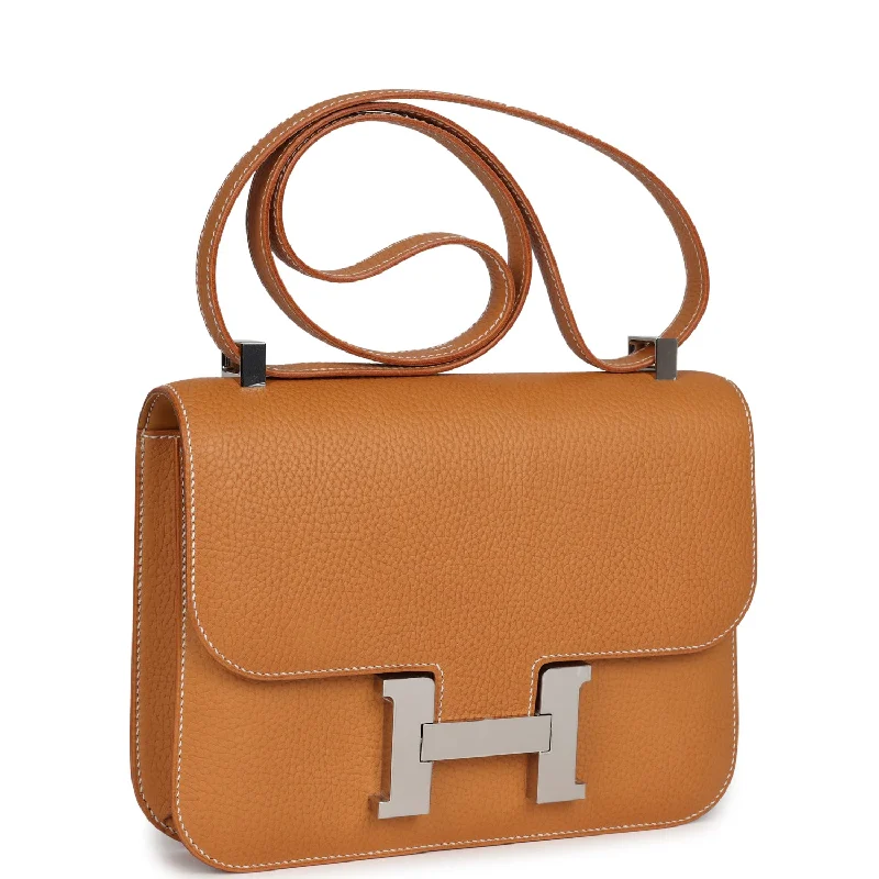 Hermes Constance 1-24 Naturel Sable Vache Naturel Graine Palladium Hardware