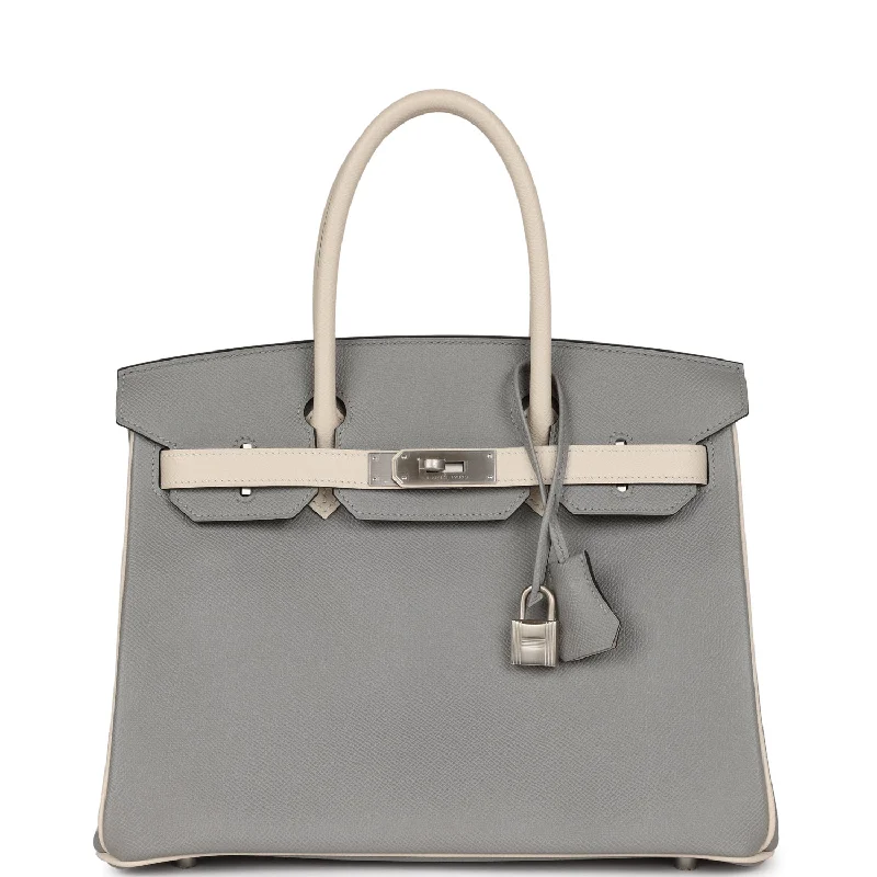 Hermes Special Order (HSS) Birkin 30 Gris Mouette and Craie Epsom Brushed Palladium Hardware