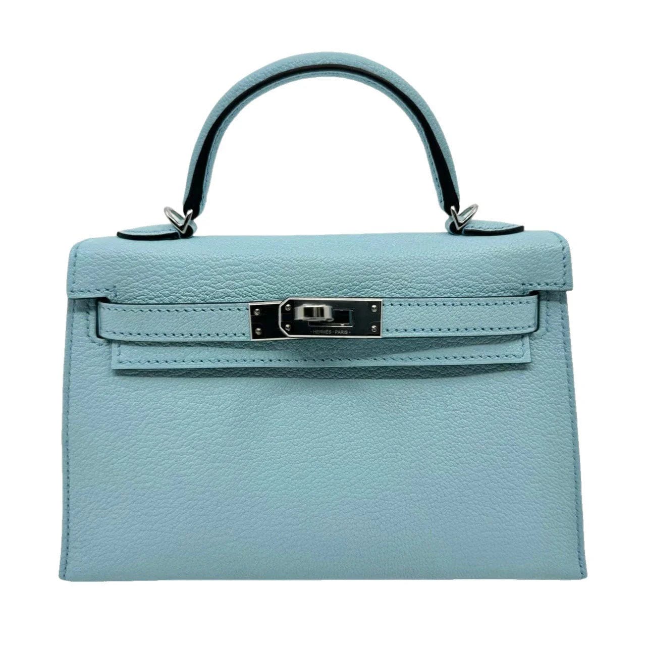 Hermes Kelly 20 Blue Zephyr Chevre PHW #B SKCB-103533