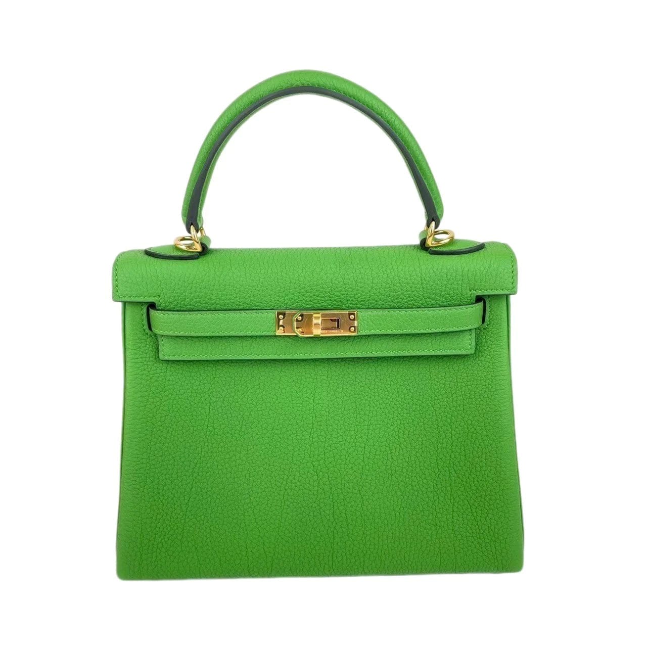 **Hermes Kelly 25 Retourne Vert Yucca Togo GHW #B SKCB-092235