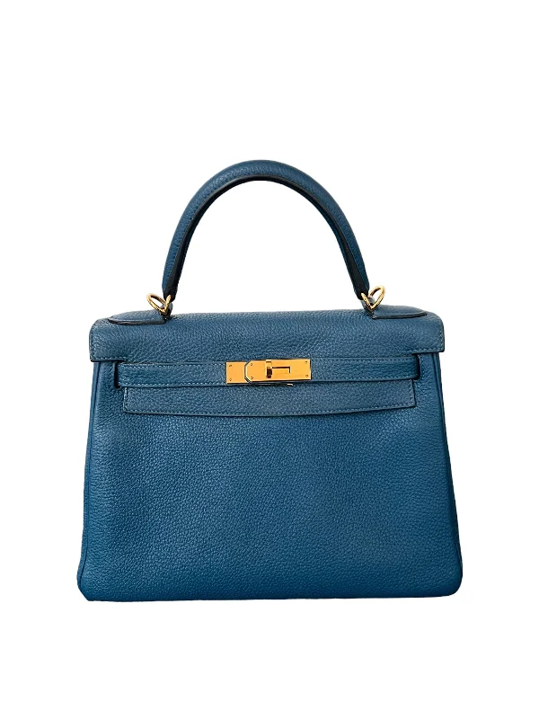 Hermes Kelly 28 Blue De Galice GHW SYC1155