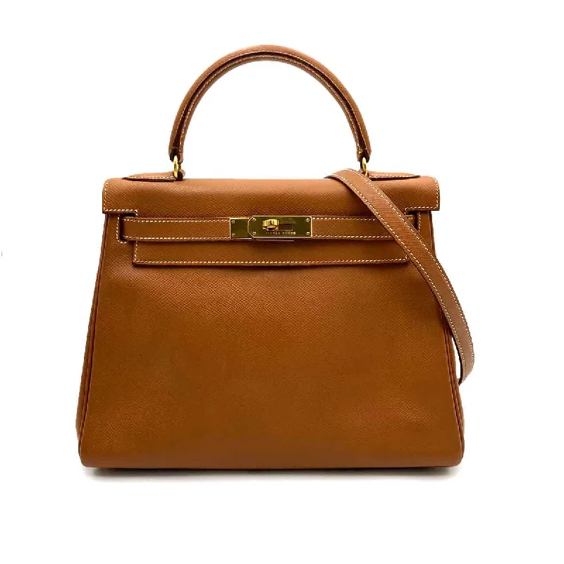 Hermès Vintage Kelly 28 Retourne Gold Courchevel GHW #X 90237905