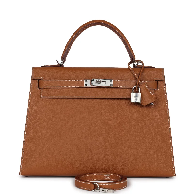 Hermes Kelly Sellier 32 Gold Epsom Palladium Hardware