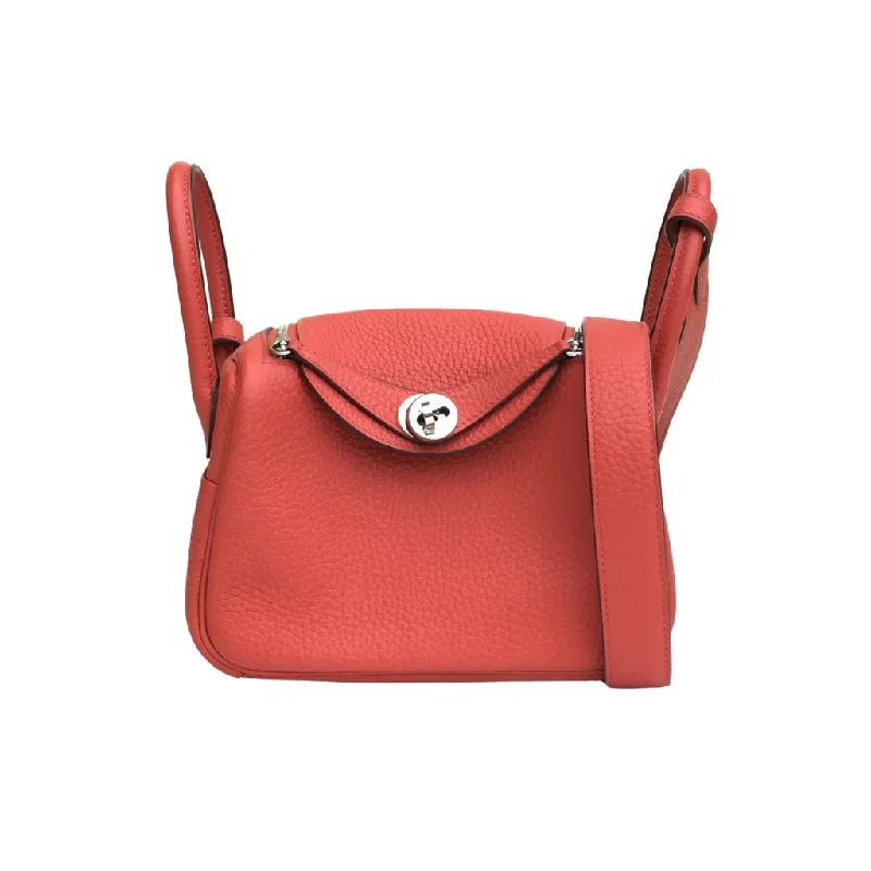 Hermes Mini Lindy rouge Tomate Clemence PHW