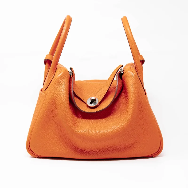 Hermes Orange Clemence Lindy 30