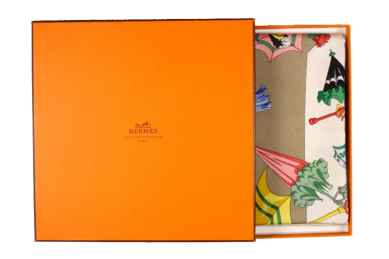 HERMÈS scarf “Ombrelles et Parapluies” by Hubert de Watrigant