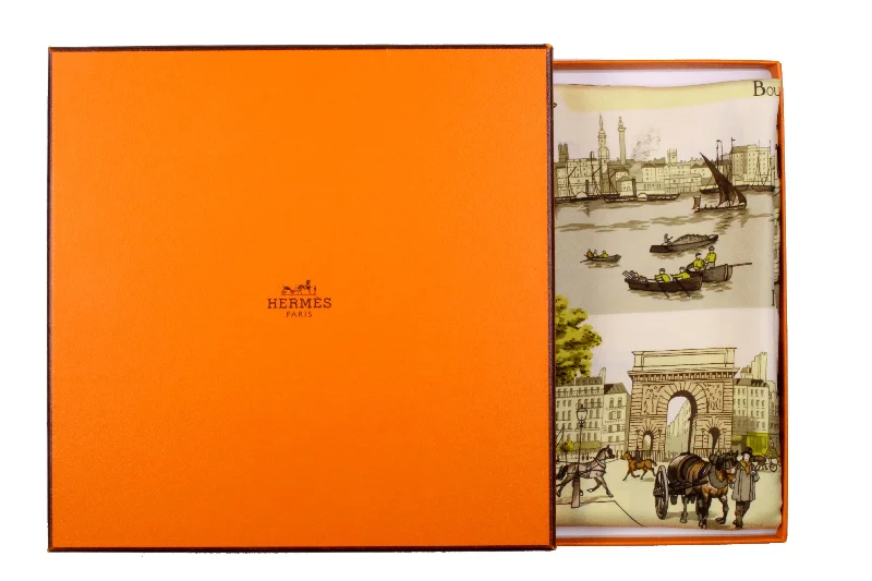 HERMÈS scarf “Paris London 1850” by Philippe Ledoux