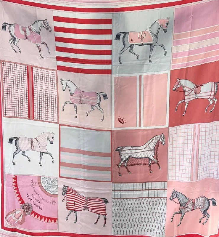 Hermes Scarf - Patch Pink Horses