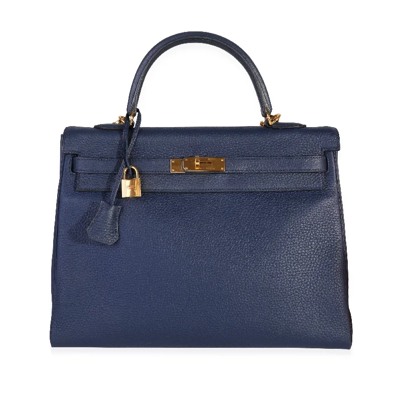 Hermès Verso Bleu Encre & Bleu Saphir Clémence Retourne Kelly 35 PHW