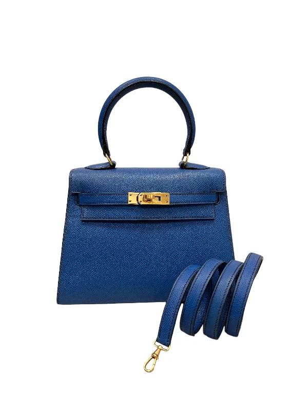 Hermes Vintage Kelly 20 Blue Frida Courchevel GHW #W SKC1618