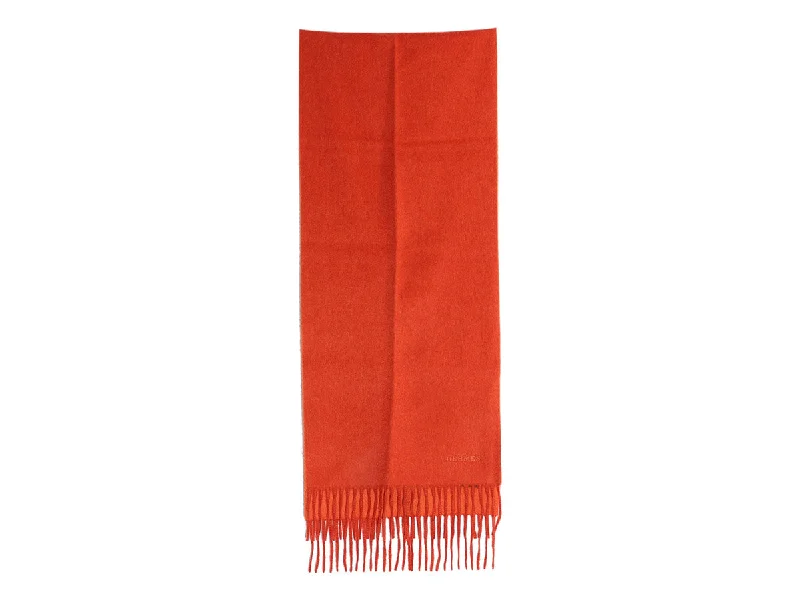 Hermès Orange Cashmere Silk Scarf