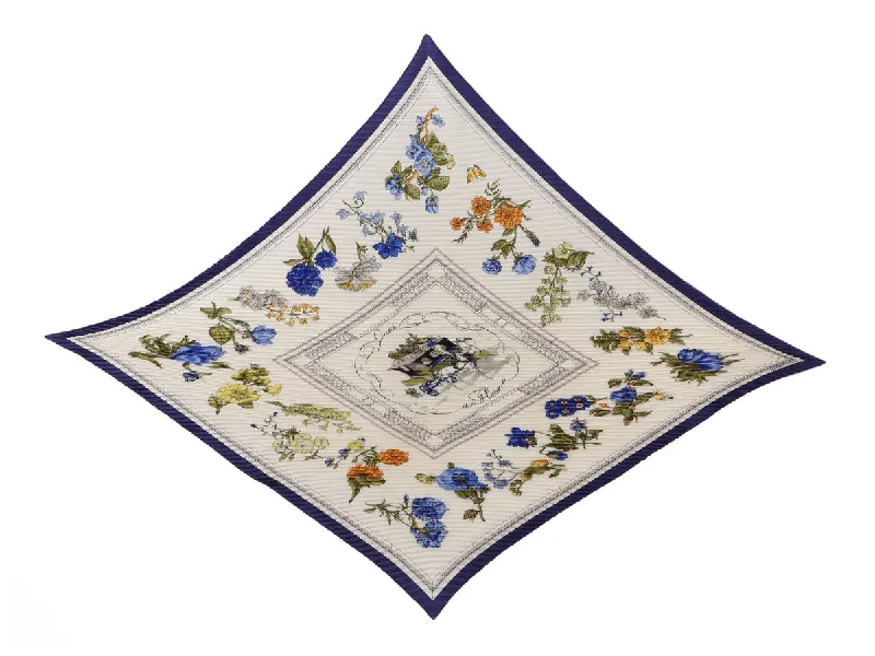 Hermès Vintage Quai Aux Fleurs Plissé Silk Scarf