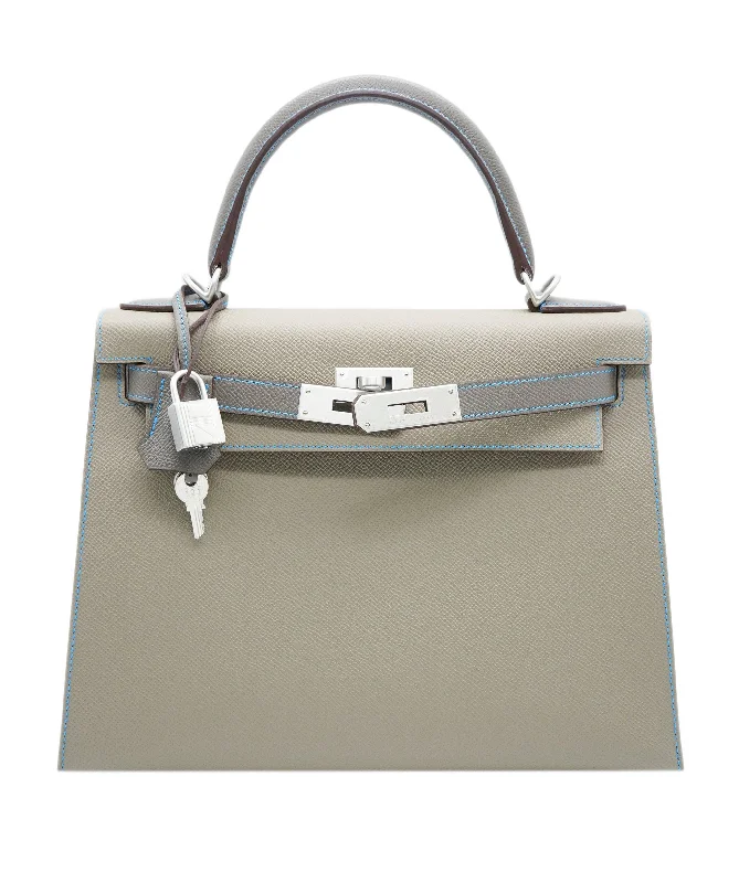 Hermes Kelly 28 Sellier HSS Etoupe (Blue Stitch) Epsom BPHW AVL1097